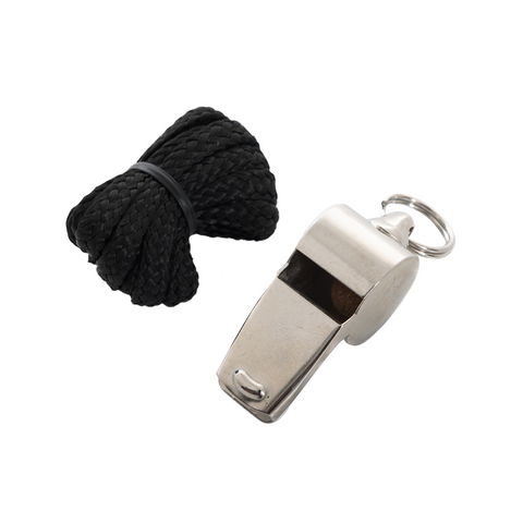 Metal Whistle with Lanyard-brass